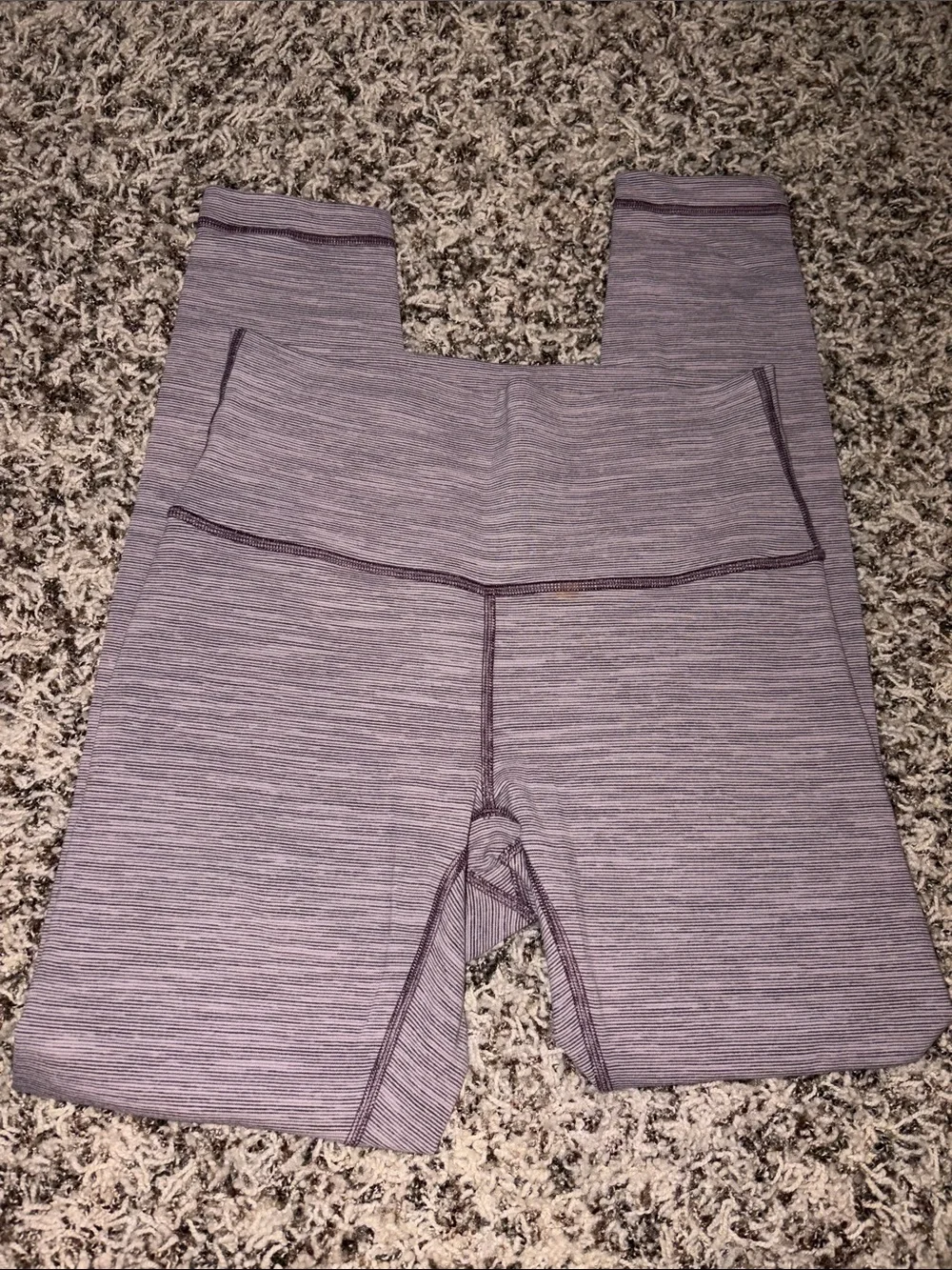 Lululemon Purple Striped Active Set - Leggings & Bra